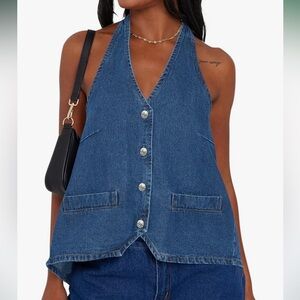 Denim Halter Top size M